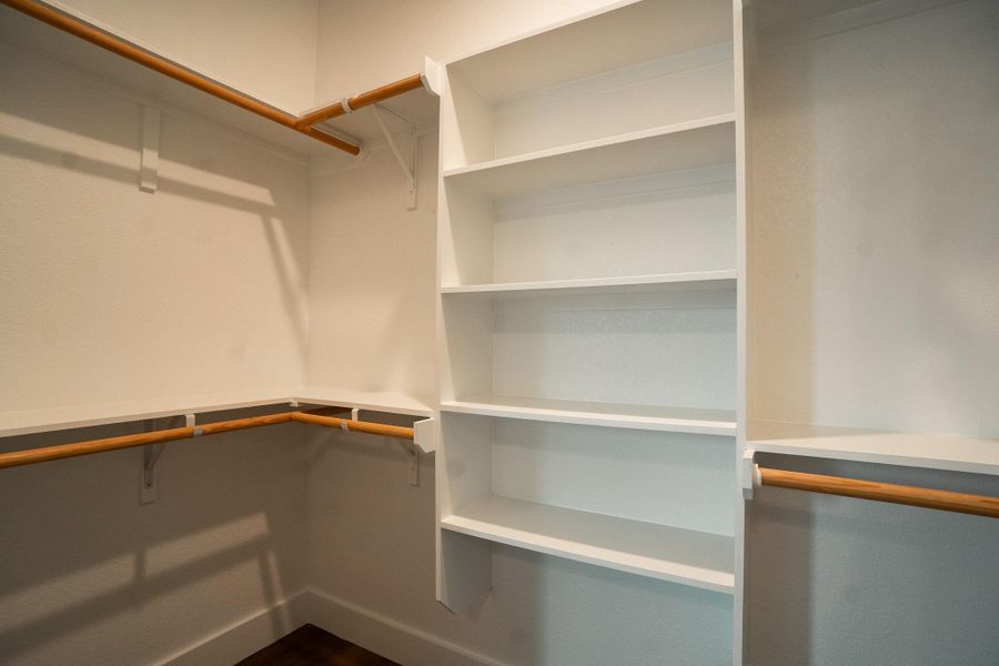 Spacious closet with built in storage