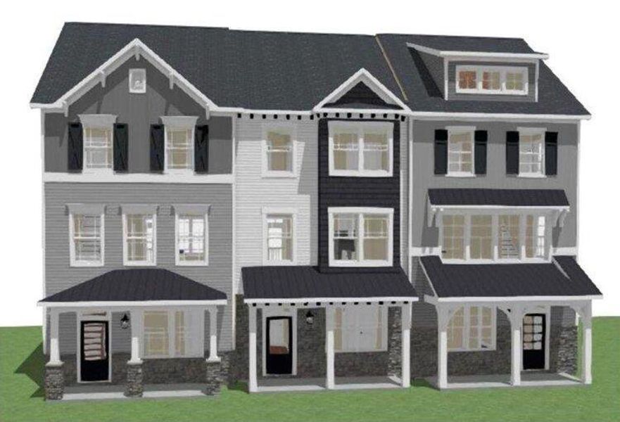 Representative exterior photo of a completed home built from the The Poplar by Greenwood Homes in Sherron Road Townes, Durham, NC (Image 4). Representative exterior photo of a completed home built from the The Poplar by Greenwood Homes in Sherron Road Townes, Durham, NC (Image 4).