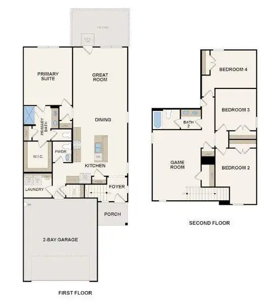 2D floor plan layout of this home in Mirabella, Brookshire, TX (Image 3). 2D floor plan layout of this home in Mirabella, Brookshire, TX (Image 3).