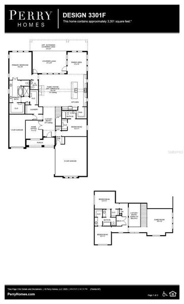 2D floor plan layout of this home in Southern Hills 65', Brooksville, FL (Image 4).