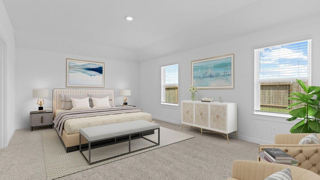 Furnished interior view inside a new home in Caldwell Crossing, Iowa Colony (Image 9).