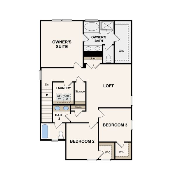 2D floor plan layout of this home in Canebrake at Hickory Hills, Old Hickory, TN (Image 4).
