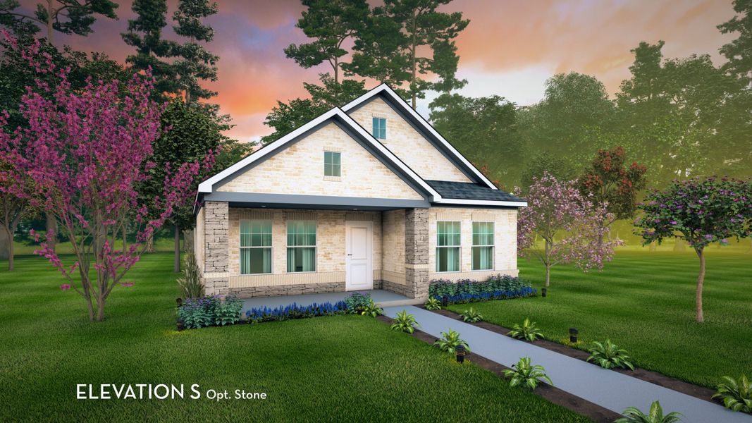 Representative exterior photo of a completed home built from the Onyx by CastleRock Communities in Infinity Square, Kyle, TX (Image 18).