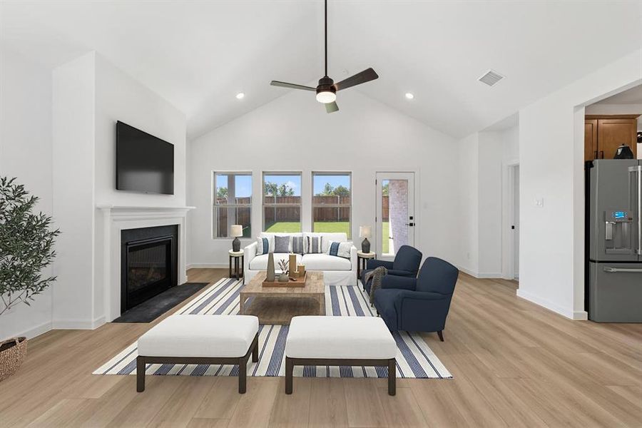 Furnished interior view inside a new home in Aspire at Noble Ridge, Howe (Image 6). Furnished interior view inside a new home in Aspire at Noble Ridge, Howe (Image 6).