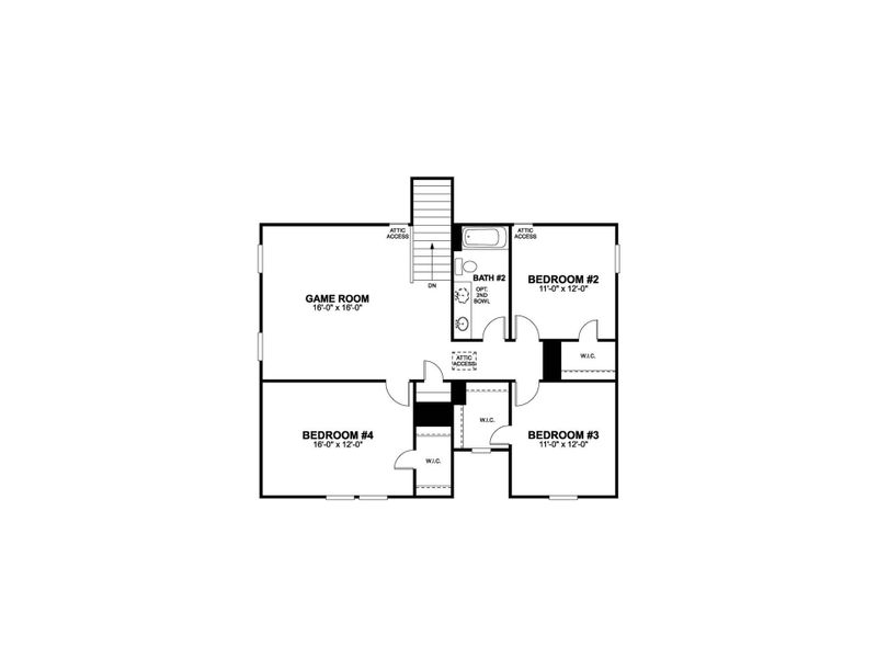 2D floor plan layout of this home in Cascades at Onion Creek, Austin, TX (Image 3). 2D floor plan layout of this home in Cascades at Onion Creek, Austin, TX (Image 3).