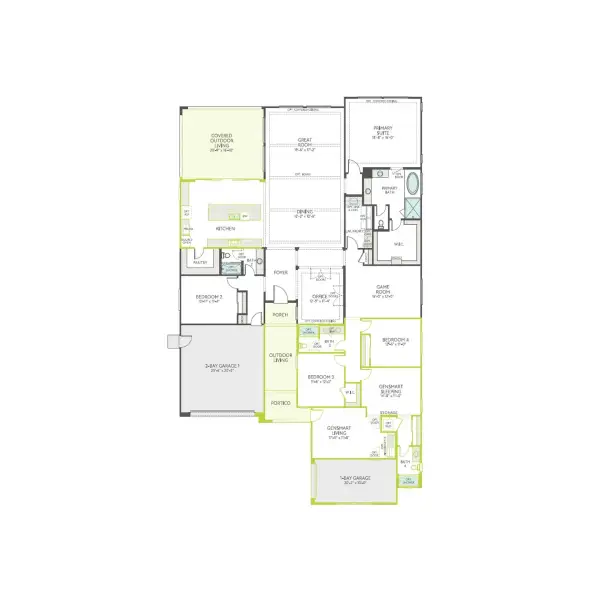 2D floor plan layout of this home in Abel Ranch, Goodyear, AZ (Image 5). 2D floor plan layout of this home in Abel Ranch, Goodyear, AZ (Image 5).