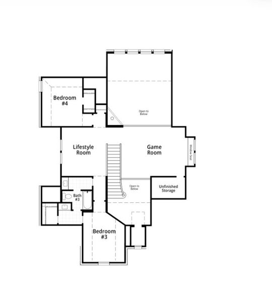 2D floor plan layout for the 222 by Highland Homes in Furst Ranch, Flower Mound, TX (Image 30).