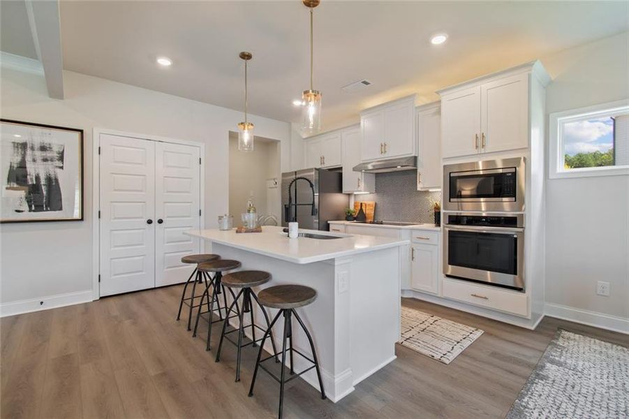 Furnished interior view inside a new home in Crofton Place Enclave, Snellville (Image 9). Furnished interior view inside a new home in Crofton Place Enclave, Snellville (Image 9).