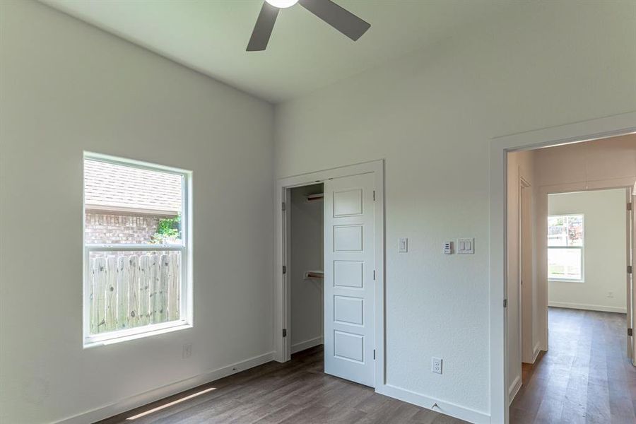 Bedroom with large closet