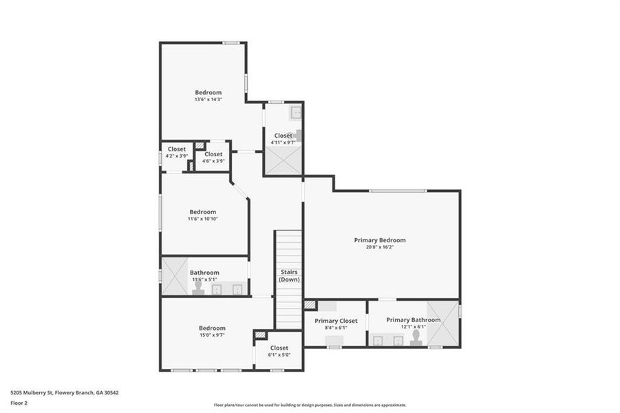 2D floor plan layout of this home in , Flowery Branch, GA (Image 4). 2D floor plan layout of this home in , Flowery Branch, GA (Image 4).