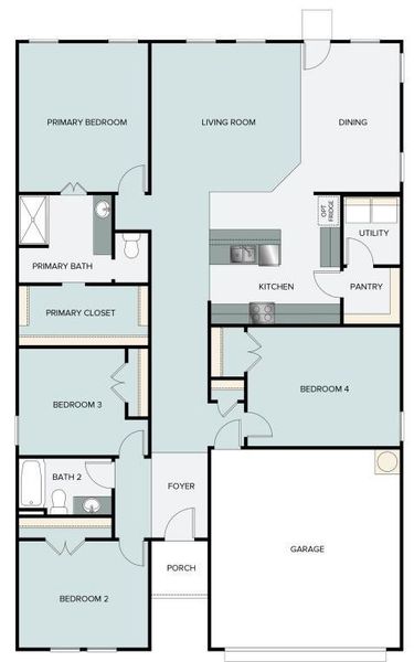 2D floor plan layout of this home in Grand Magnolia, Waller, TX (Image 2). 2D floor plan layout of this home in Grand Magnolia, Waller, TX (Image 2).