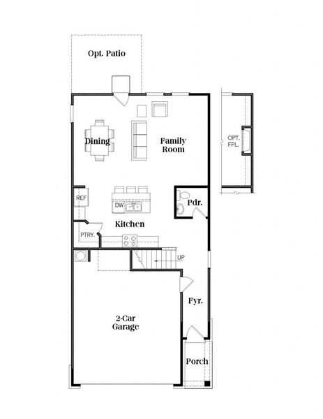 2D floor plan layout for the Rosedale by Rockhaven Homes in The Retreat at Walden Park, Jonesboro, GA (Image 4).