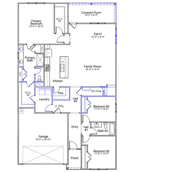 2D floor plan layout of this home in Avenue One, Castle Hayne, NC (Image 2). 2D floor plan layout of this home in Avenue One, Castle Hayne, NC (Image 2).