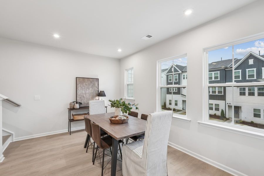 Representative furnished interior of a home built from the Huck by Tri Pointe Homes in Twinleaf Townes, Chapel Hill (Image 8). Representative furnished interior of a home built from the Huck by Tri Pointe Homes in Twinleaf Townes, Chapel Hill (Image 8).