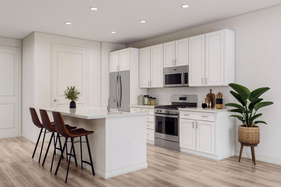 Representative furnished interior of a home built from the F by Tri Pointe Homes in Candelas Townhomes, Arvada (Image 18).