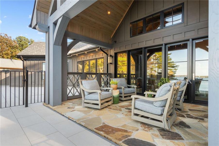 Exterior details and patio area of a home in , Flowery Branch (Image 33).
