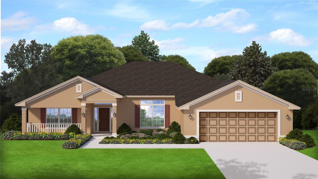 Front exterior of a new home in Marion Oaks, Ocala, FL, highlighting curb appeal (Image 1). Front exterior of a new home in Marion Oaks, Ocala, FL, highlighting curb appeal (Image 1).