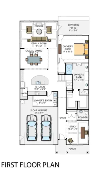2D floor plan layout for the St Andrews by Greybrook Homes in Shepherds Trace, Clover, SC (Image 5).