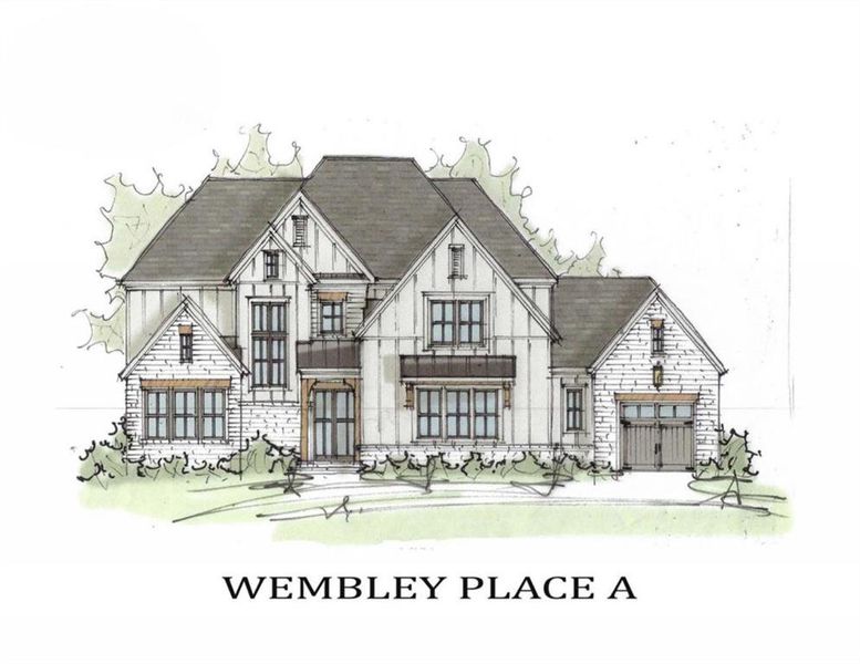 Exterior rendering of this home design in , Newnan, GA (Image 1).