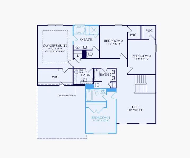 2D floor plan layout of this home in Berkeley Mill, Cumming, GA (Image 3).