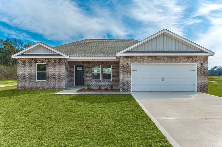 Representative exterior photo of a completed home built from the Adeline by CJL Homes in Oak Hollow, Crestview, FL (Image 2).