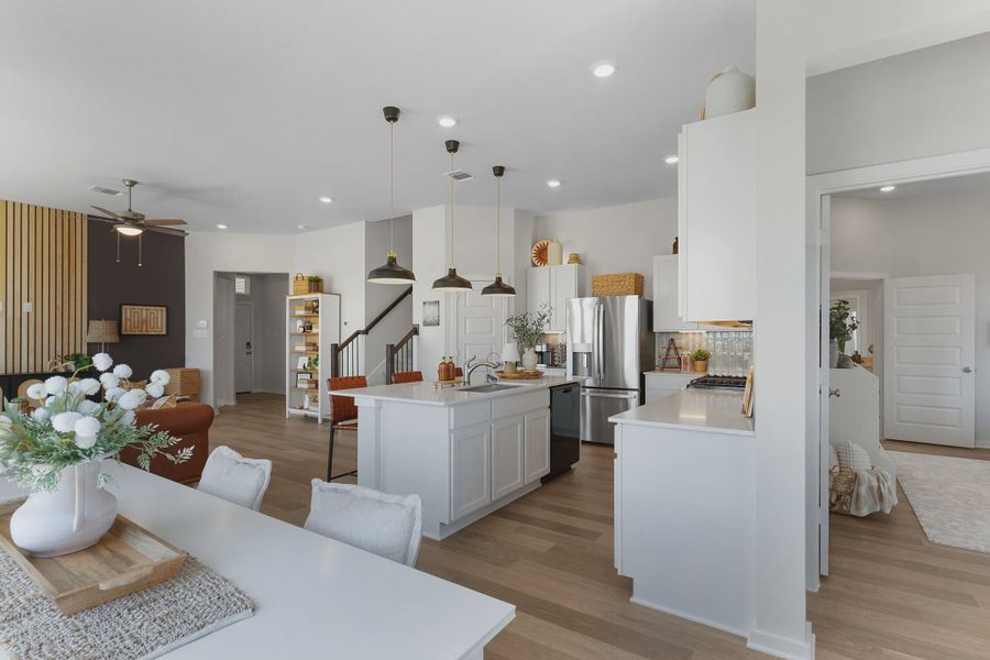 Representative furnished interior of a home built from the Wilshire by Chesmar Homes in Stream Waters, Buda (Image 4).