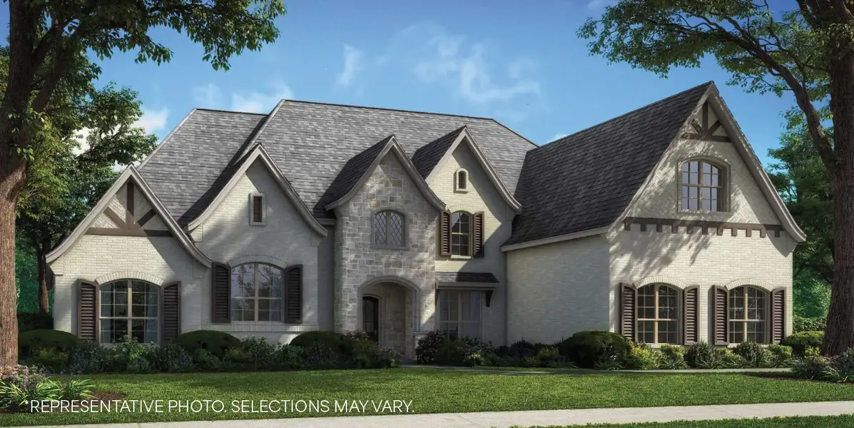 Front exterior of a new home in Whitestone Estates, Parker, TX, highlighting curb appeal (Image 1). Front exterior of a new home in Whitestone Estates, Parker, TX, highlighting curb appeal (Image 1).