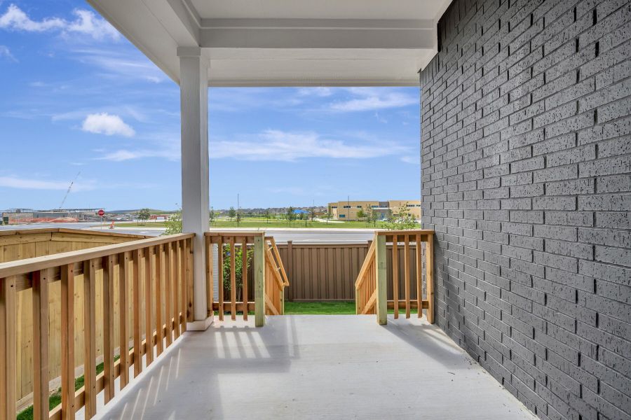 Exterior details and patio area of a home in Mayfair - Select Garden Series, New Braunfels (Image 4).