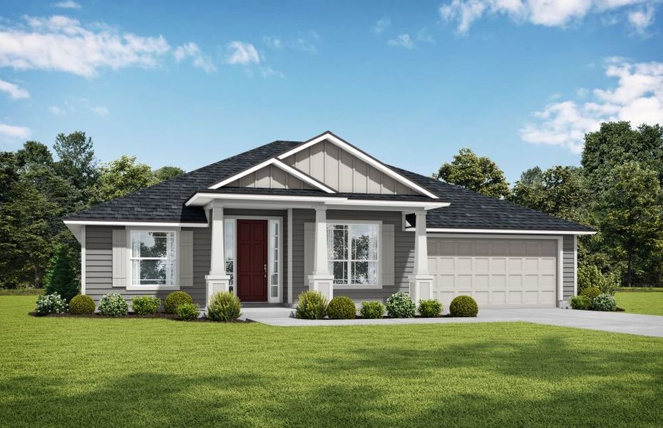 Representative exterior photo of a completed home built from the Wimbledon by SEDA New Homes in Weston Woods, Jacksonville, FL (Image 2).