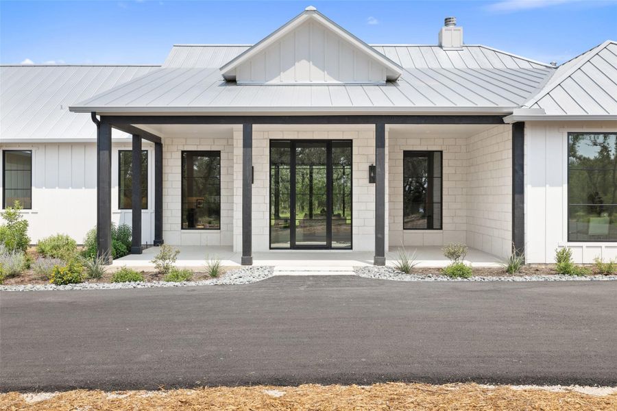 Front exterior of a new home in , Johnson City, TX, highlighting curb appeal (Image 20). Front exterior of a new home in , Johnson City, TX, highlighting curb appeal (Image 20).