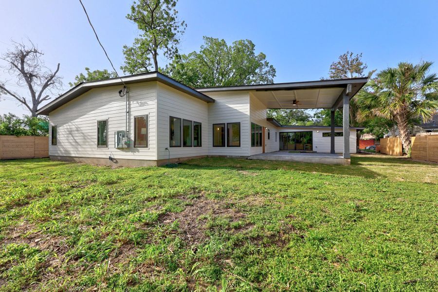 Exterior details and patio area of a home in , Austin (Image 27). Exterior details and patio area of a home in , Austin (Image 27).