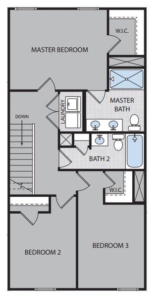 2D floor plan layout for the Palmetto by McGuinn Homes in Harbison Grove, Columbia, SC (Image 4). 2D floor plan layout for the Palmetto by McGuinn Homes in Harbison Grove, Columbia, SC (Image 4).