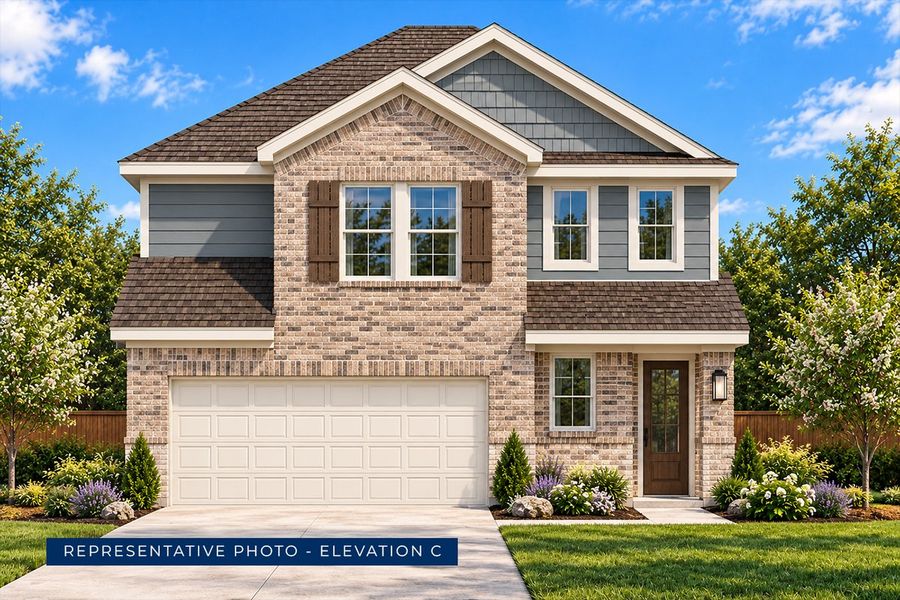 Representative exterior photo of a completed home built from the Truman F by First Texas Homes in Westside Preserve, Midlothian, TX (Image 6).