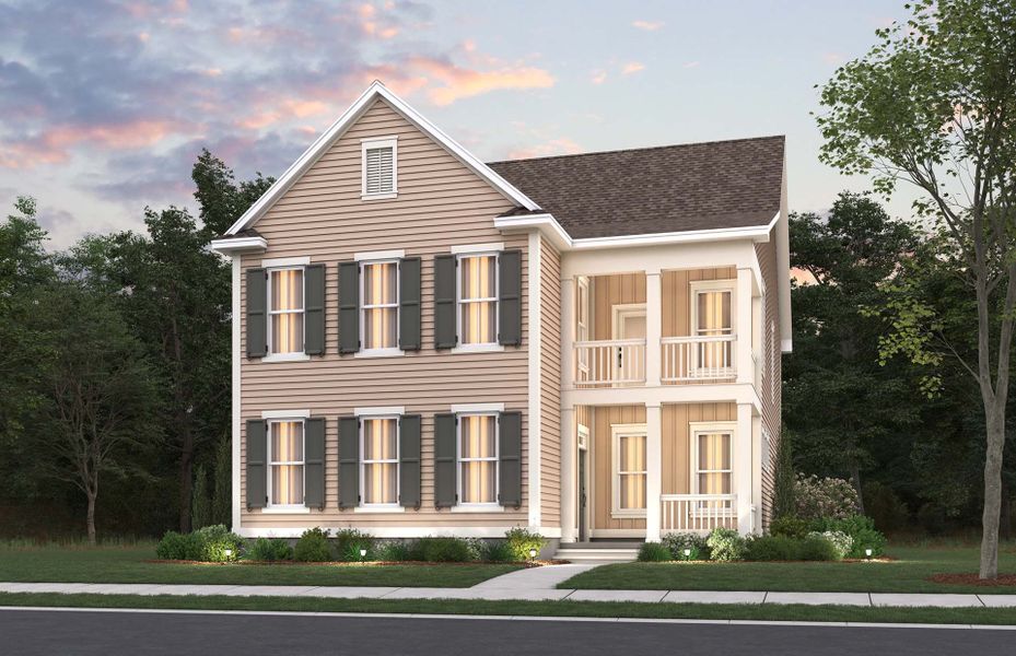 Ravenwood Exterior 1 new home design with dual front porches Ravenwood Exterior 1 new home design with dual front porches