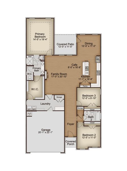 2D floor plan layout for the Forestall by McKinley Homes in Cooper's Walk, Loganville, GA (Image 3).