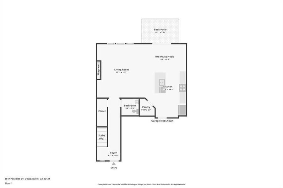 2D floor plan layout of this home in Ashley Falls, Douglasville, GA (Image 3).
