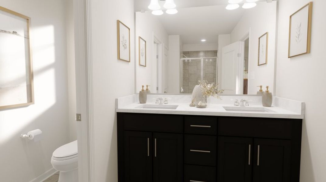 Dual Vanity with Rectangular Sinks