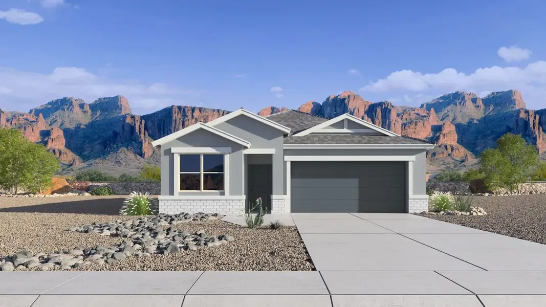 Representative exterior photo of a completed home built from the Swan by D.R. Horton in Quail Ranch, San Tan Valley, AZ (Image 4).