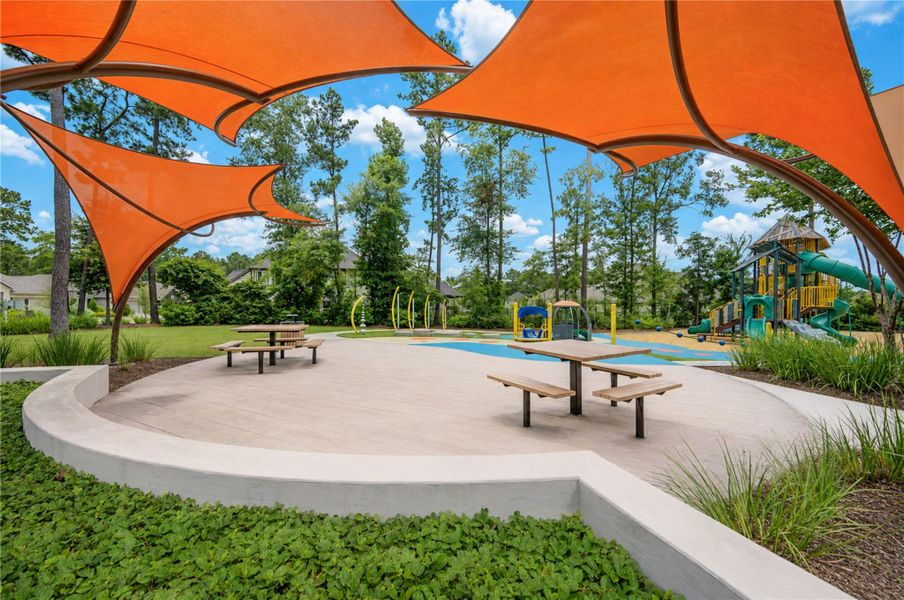 Shaded seating areas create the perfect spot to relax. Shaded seating areas create the perfect spot to relax.