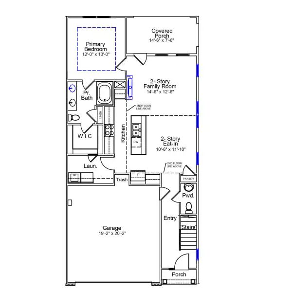 2D floor plan layout of this home in Grand Park, Leland, NC (Image 3).