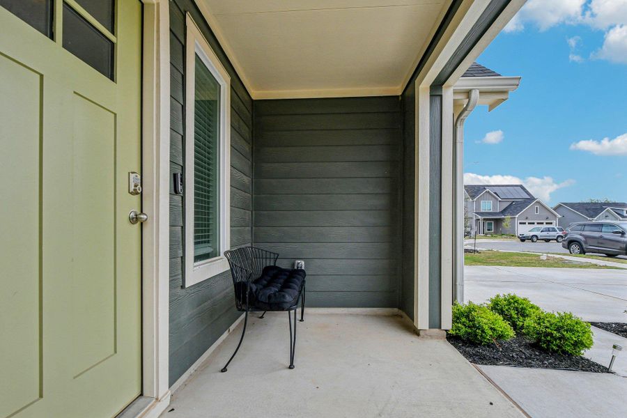 Porch featuring a residential view
