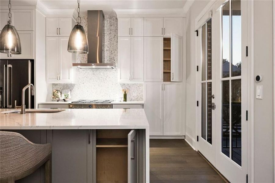 Furnished interior view inside a new home in Towns on Thompson, Alpharetta (Image 40).