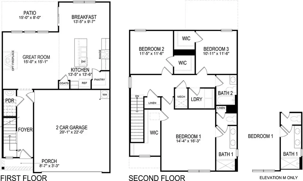 2D floor plan layout of this home in Fieldcrest Acres, Blountville, TN (Image 2).