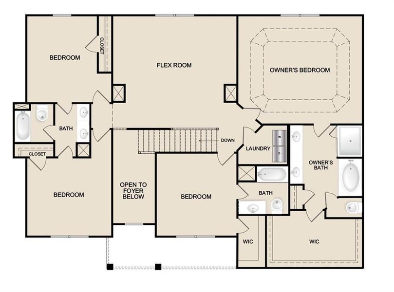2D floor plan layout of this home in , Hoschton, GA (Image 3).