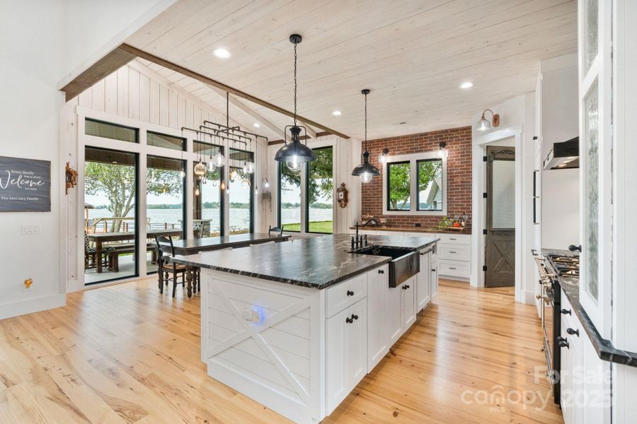 A showpiece kitchen featuring rich leathered granite countertops A showpiece kitchen featuring rich leathered granite countertops