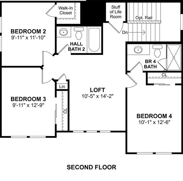 2D floor plan layout of this home in Gateway Parks, Forney, TX (Image 3).