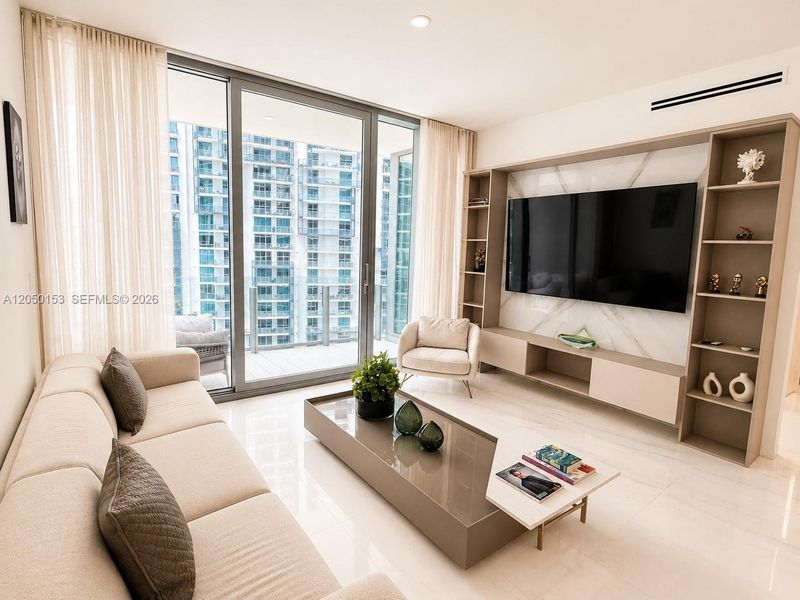Furnished interior view inside a new home in , Miami (Image 33). Furnished interior view inside a new home in , Miami (Image 33).