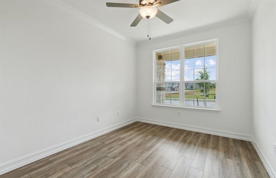 Elegant study with French doors *real home pictured