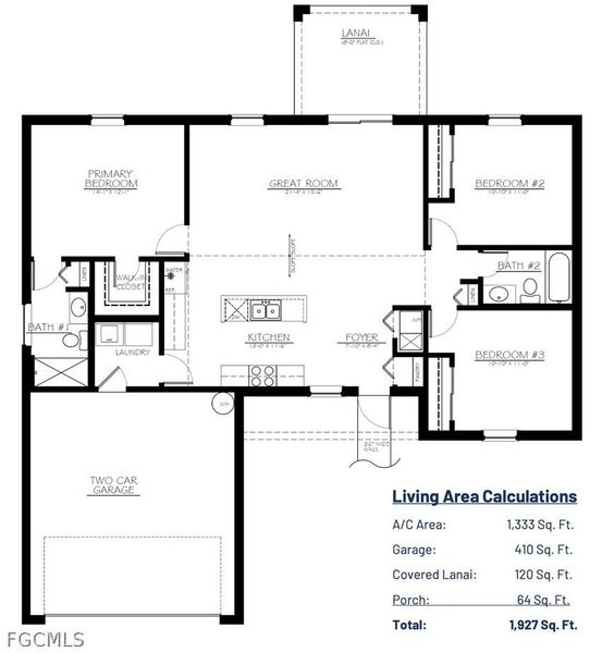 2D floor plan layout of this home in Cape Coral, Cape Coral, FL (Image 4).