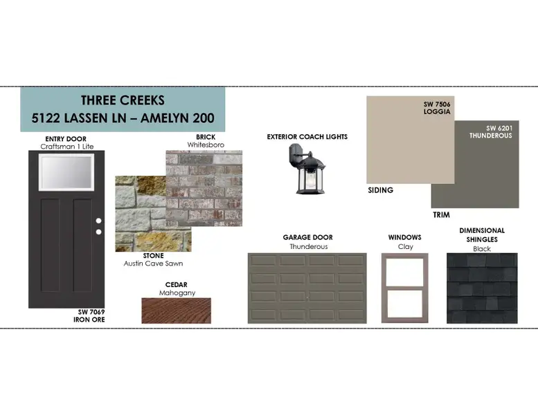 Sample of building materials used in homes in Three Creeks, Belton (Image 12). Sample of building materials used in homes in Three Creeks, Belton (Image 12).